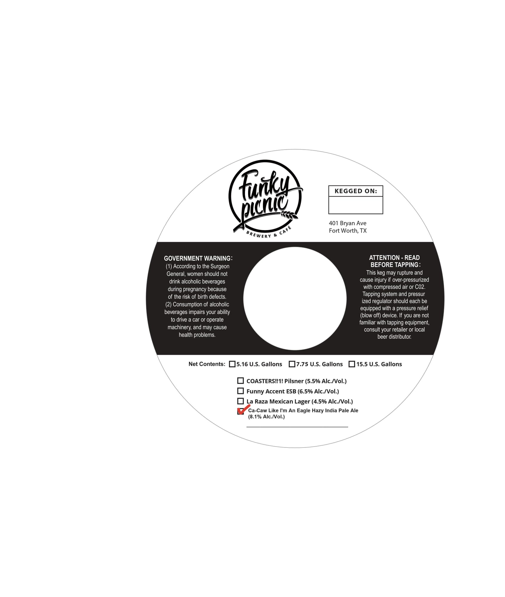 Coaster’s!!! Pilsner by Funky Picnic Brewery & Cafe - beer label