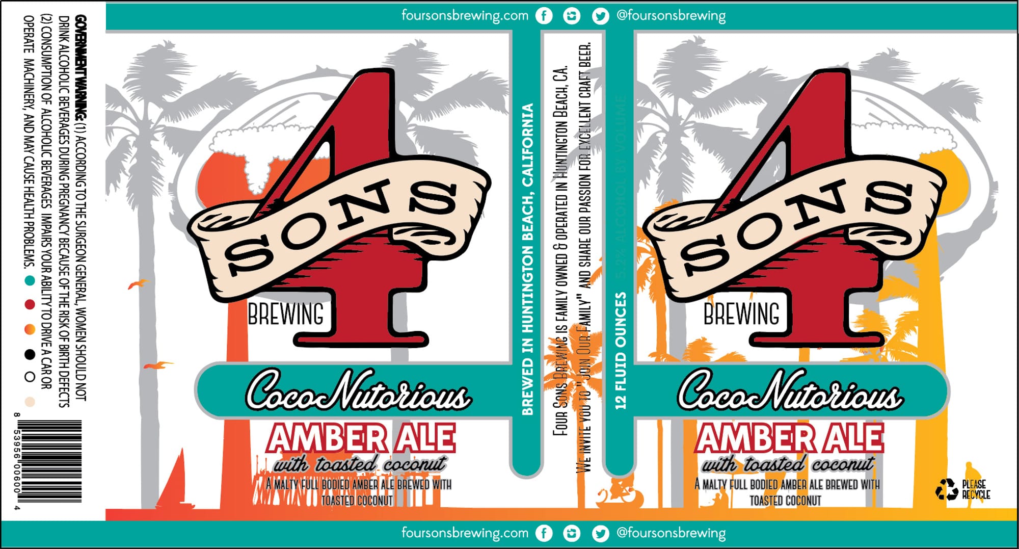Coco Nitorious by Four Sons Brewing - beer label