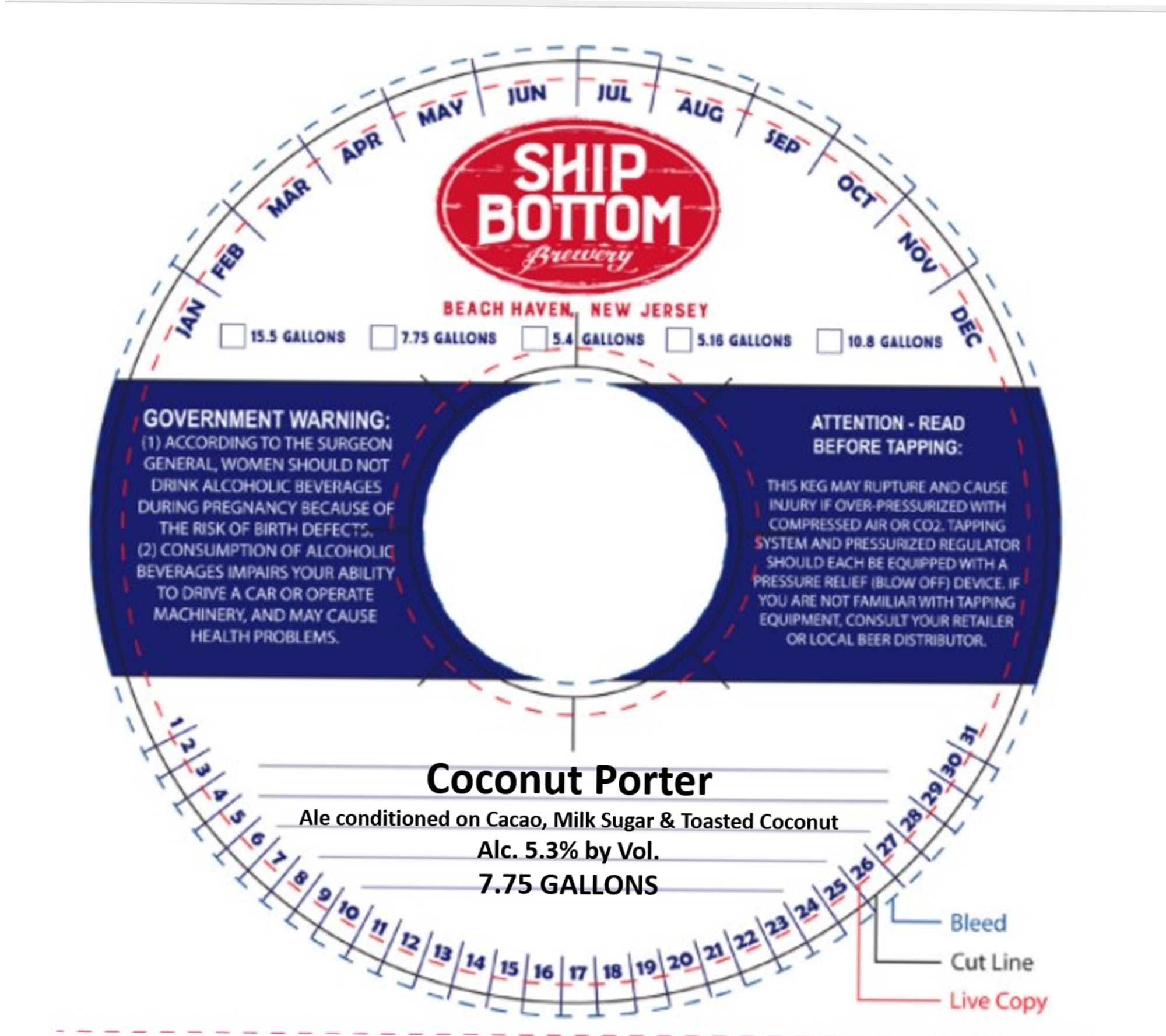 Coconut Porter by Ship Bottom Brewery - beer label