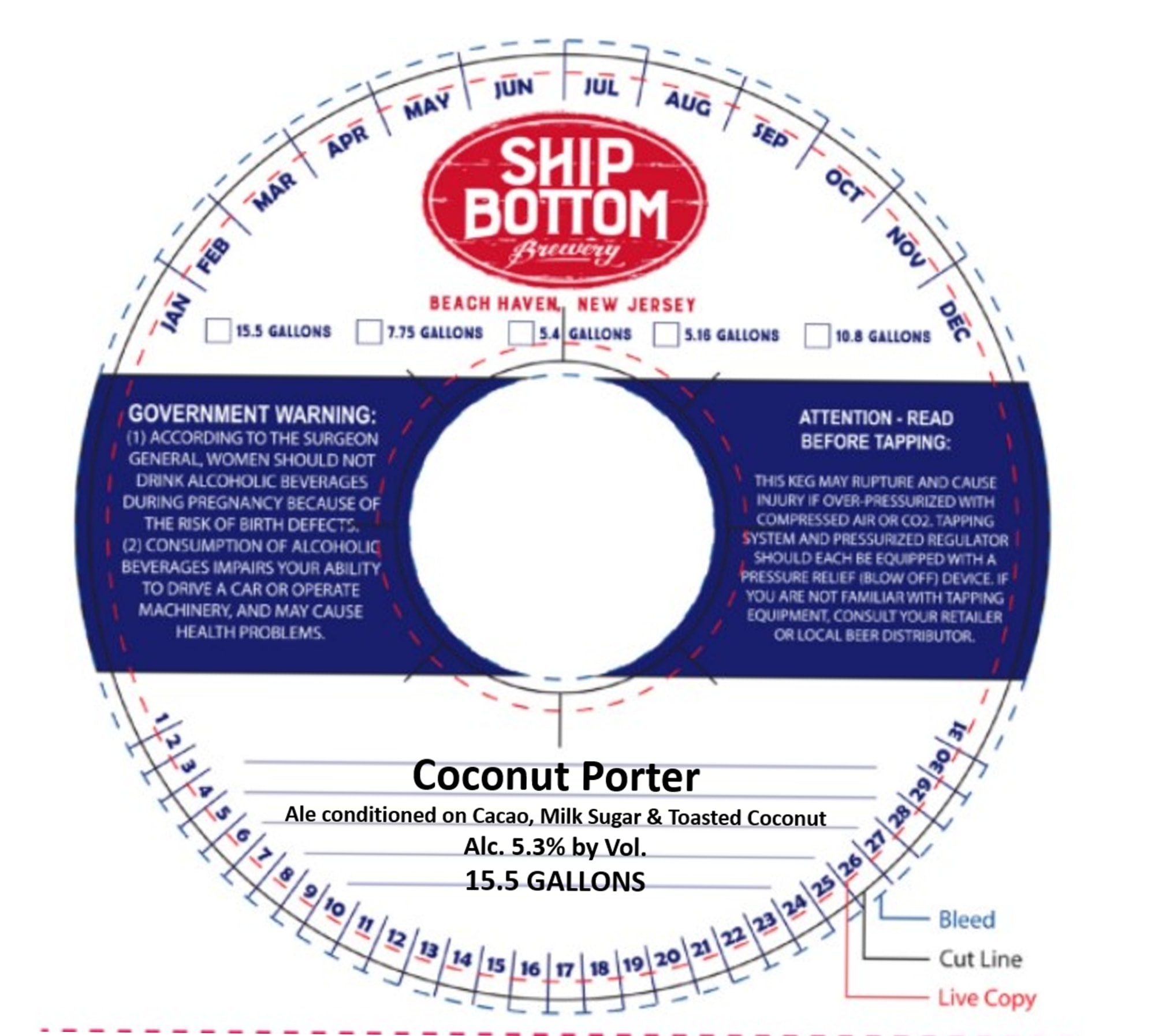 Coconut Porter by Ship Bottom Brewery - beer label