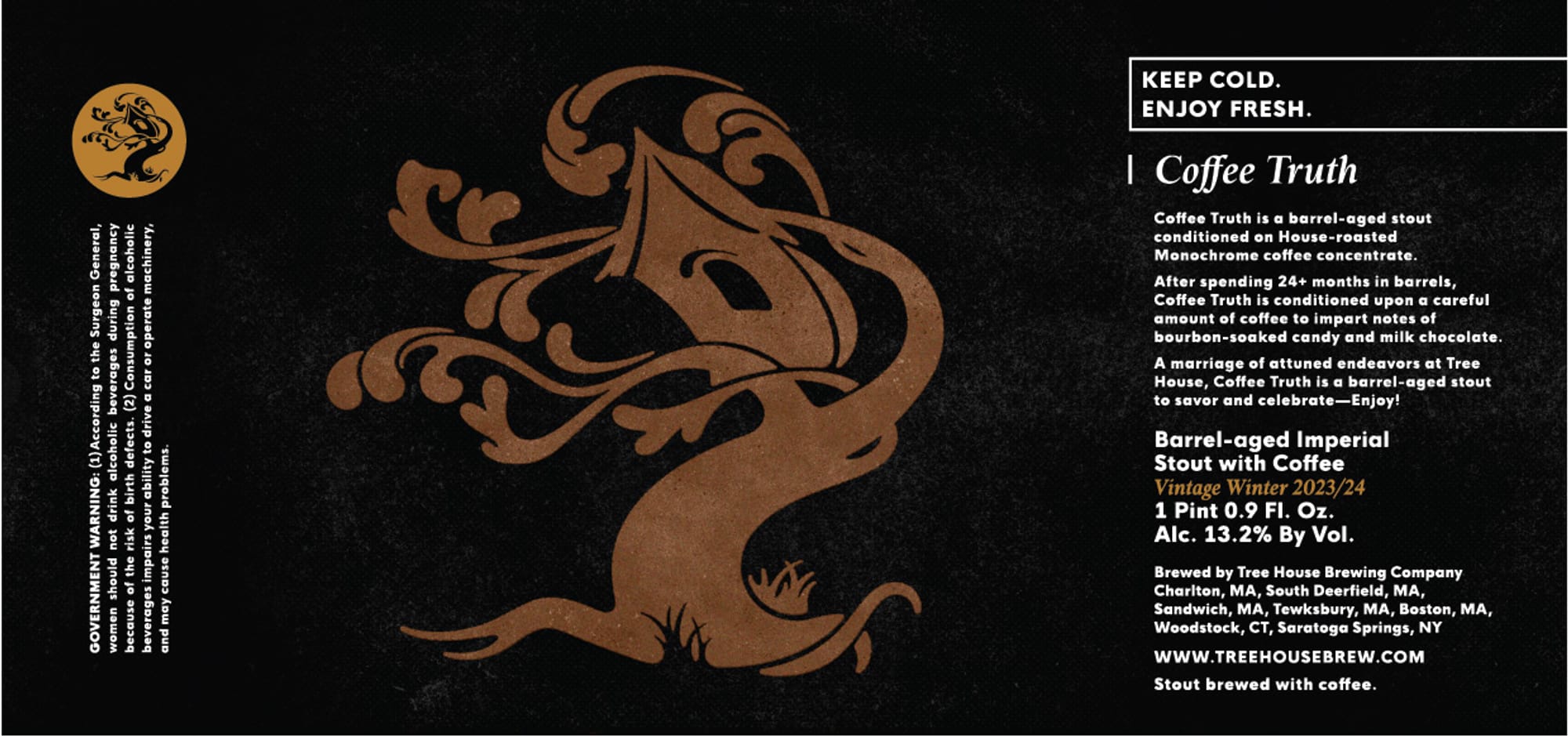 Coffee Truth by Tree House Brewing Company - beer label