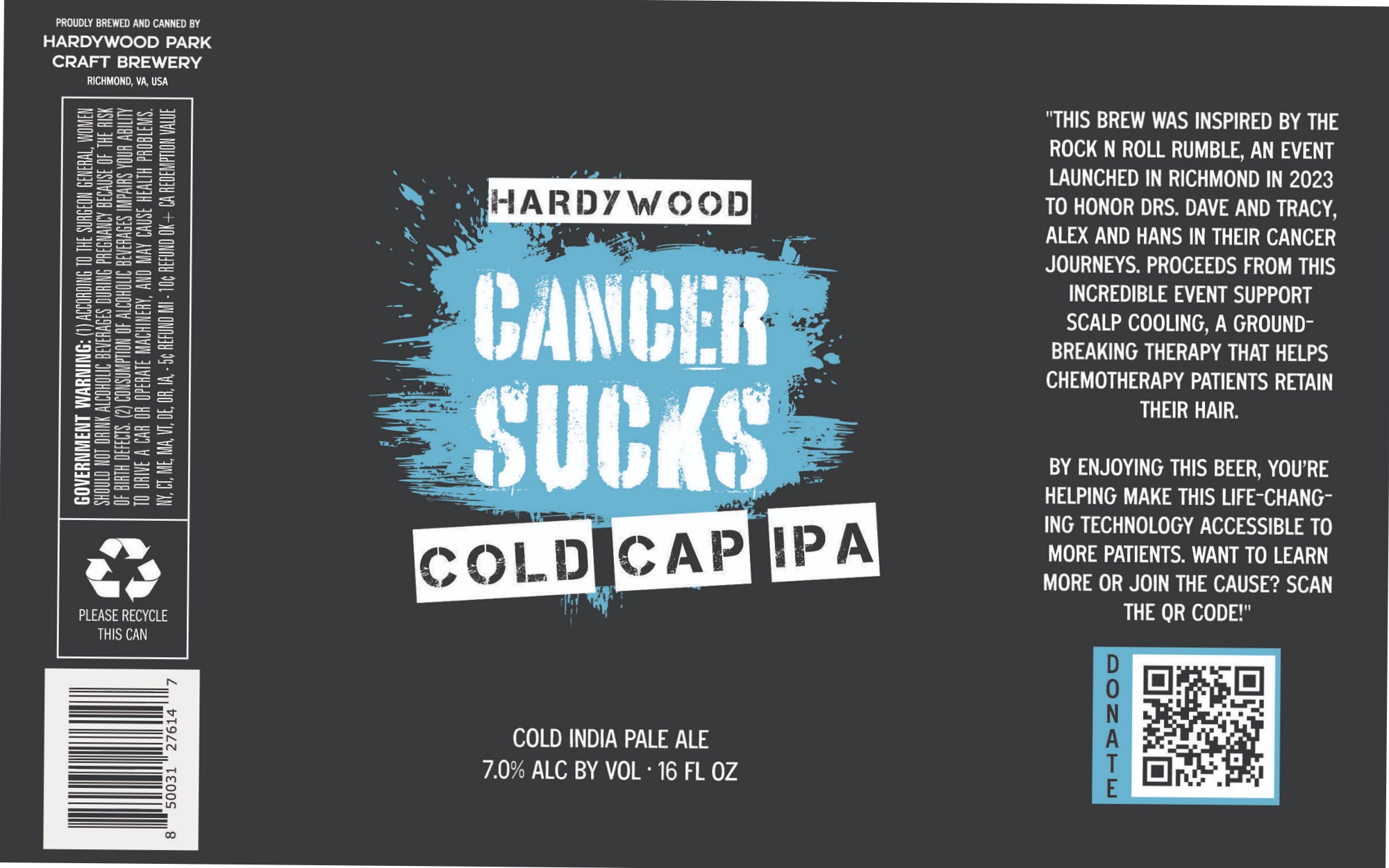 Cold Cap IPA by Hardywood Park Craft Brewery - beer label