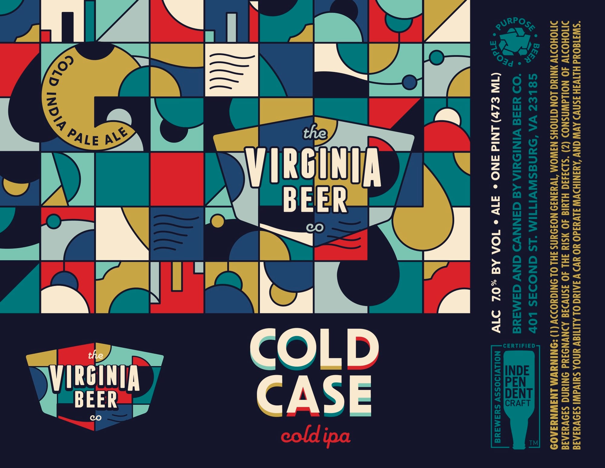 Cold Case by The Virginia Beer Co. - beer label