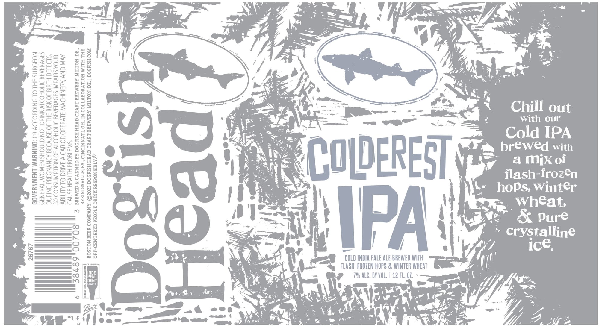 Coldest IPA by Dogfish Head Brewery - beer label