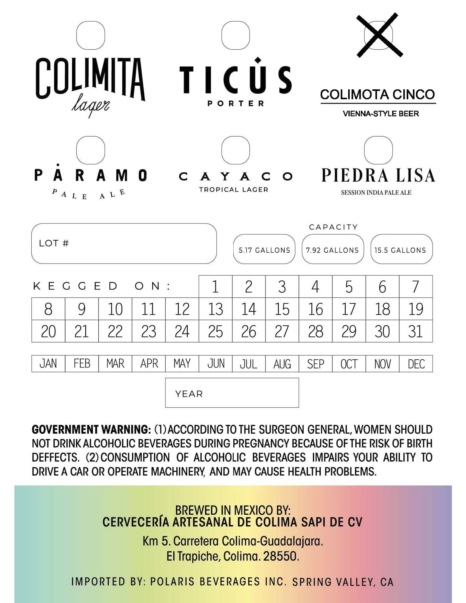Colimita Ticús by Cervecería Artesanal de Colima SAPI de CV - beer label