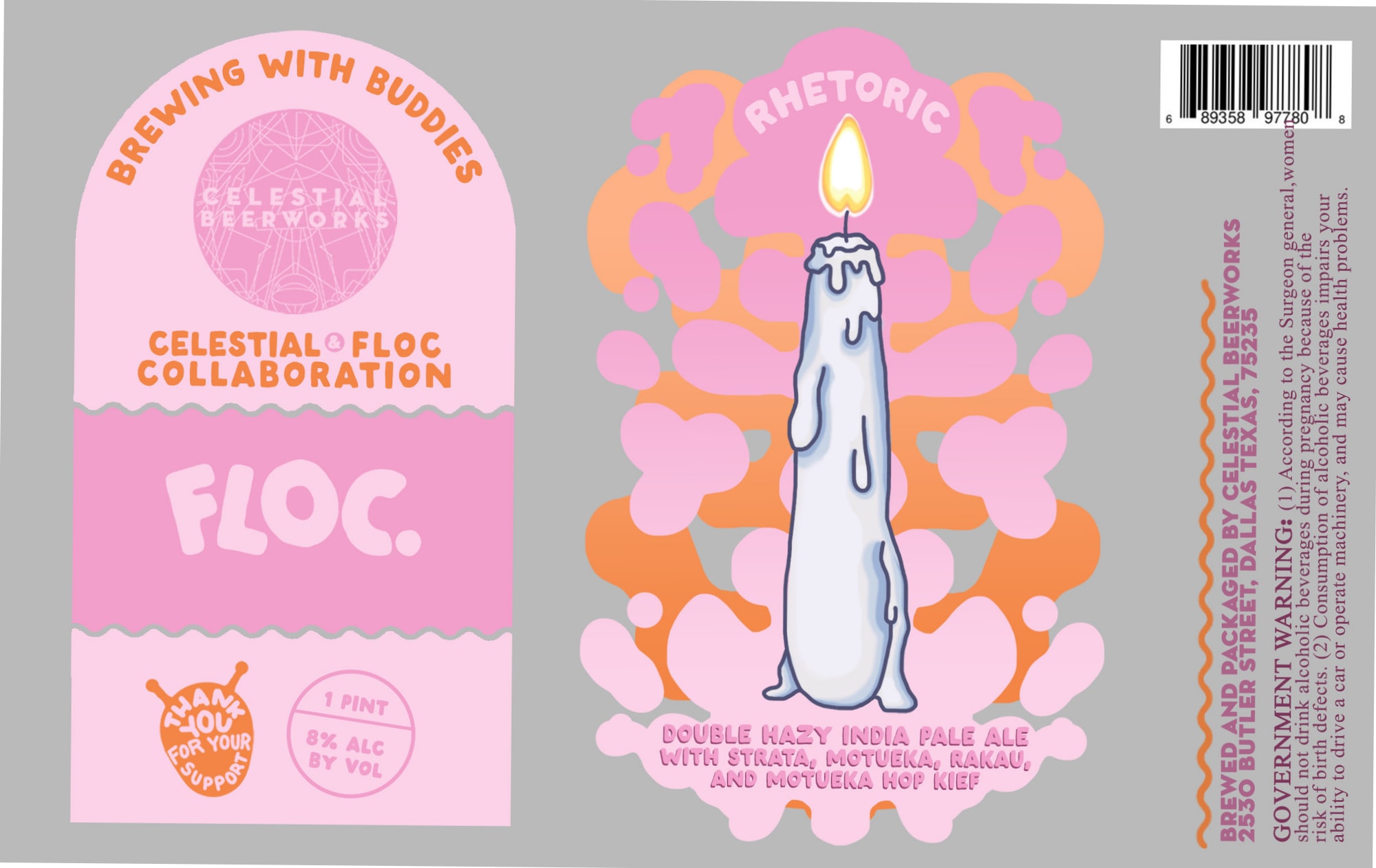 Collaboration Floc. by Celestial Beerworks - beer label