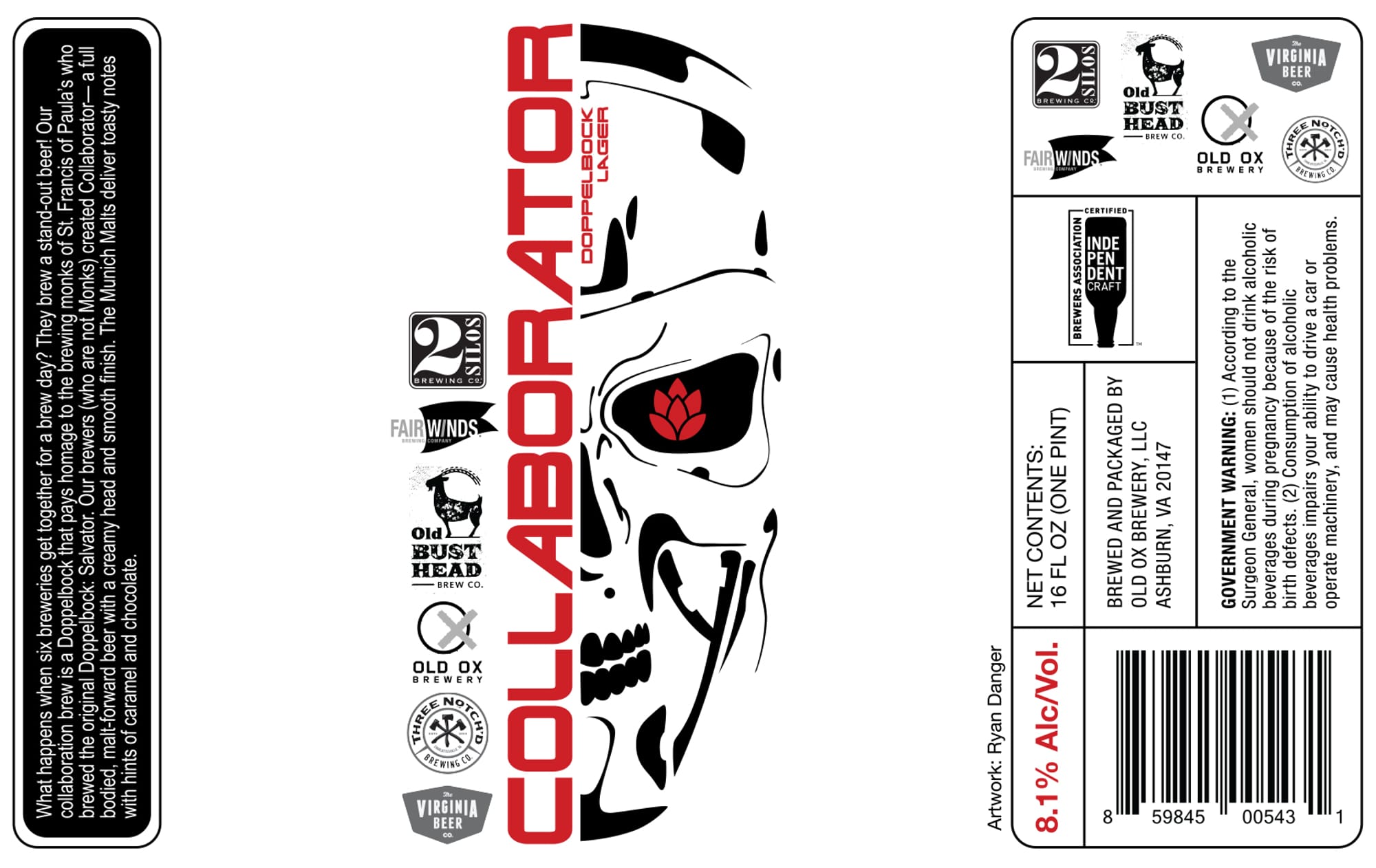 Collaborator Doppelbock by Old Ox Brewery - beer label