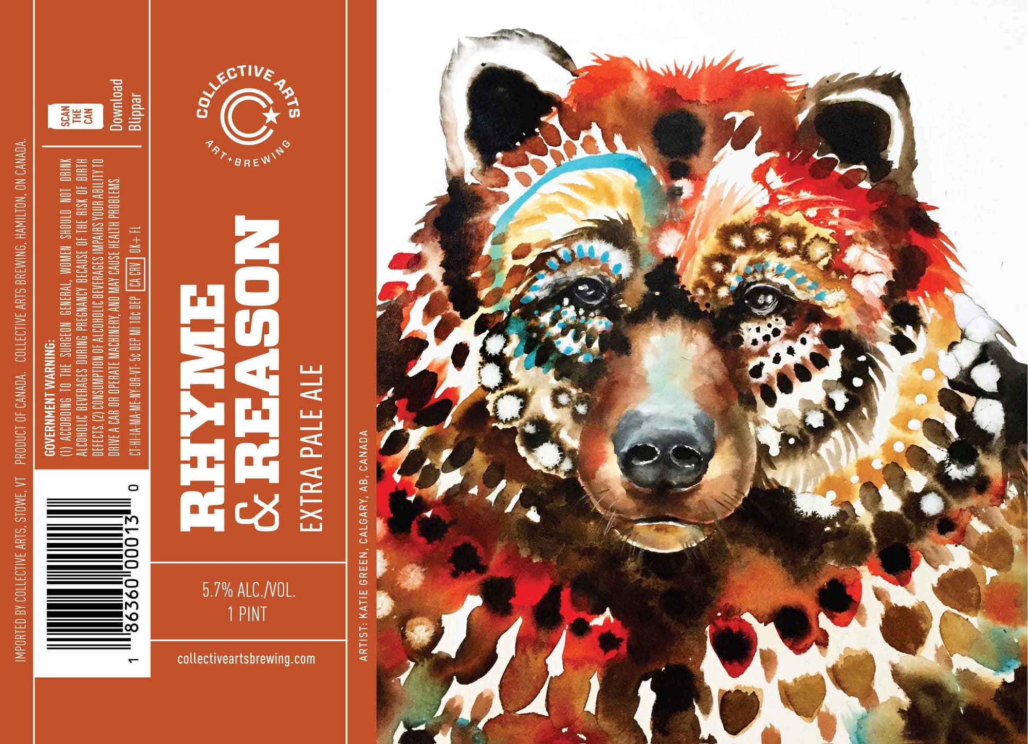 Rhyme & Reason Extra Pale Ale by Collective Arts Brewing - beer label