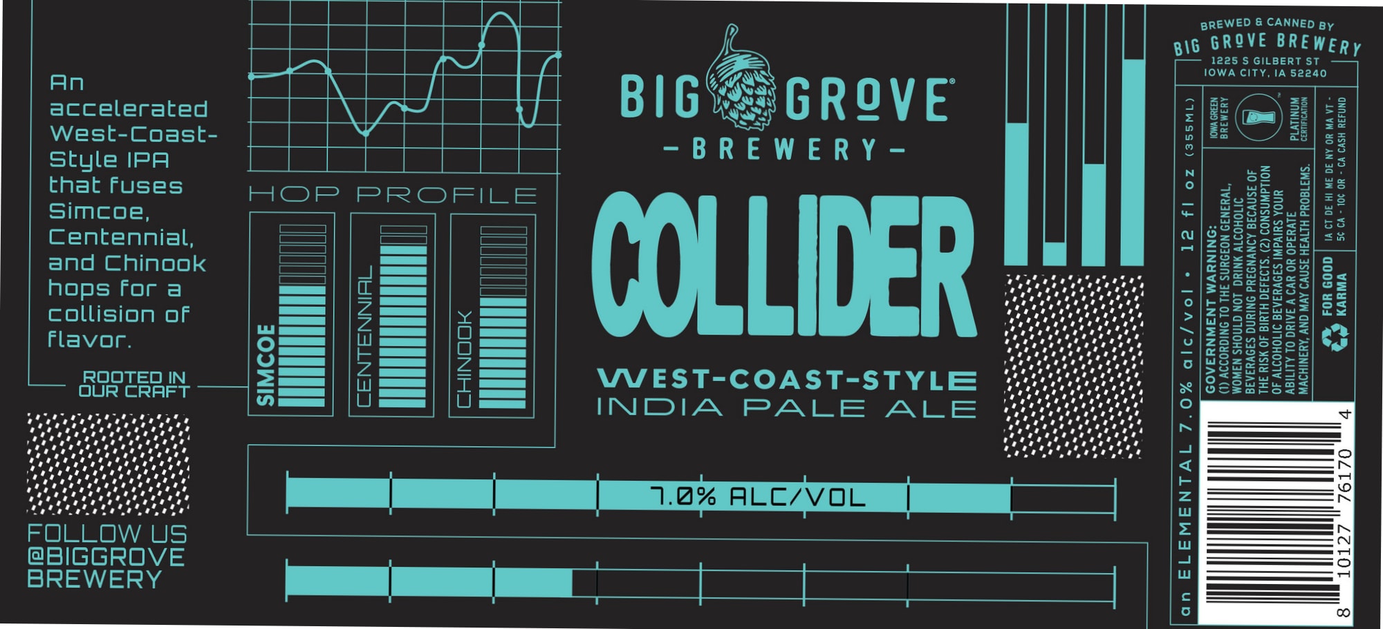 Collider by Big Grove Brewery - beer label