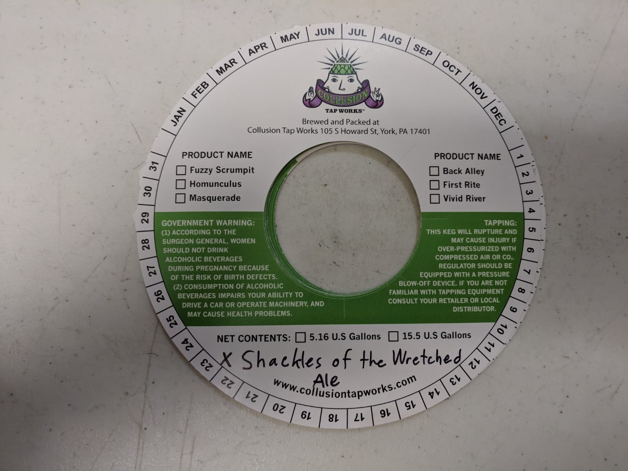 Shackles of the Wretched by Collusion Tap Works - beer label