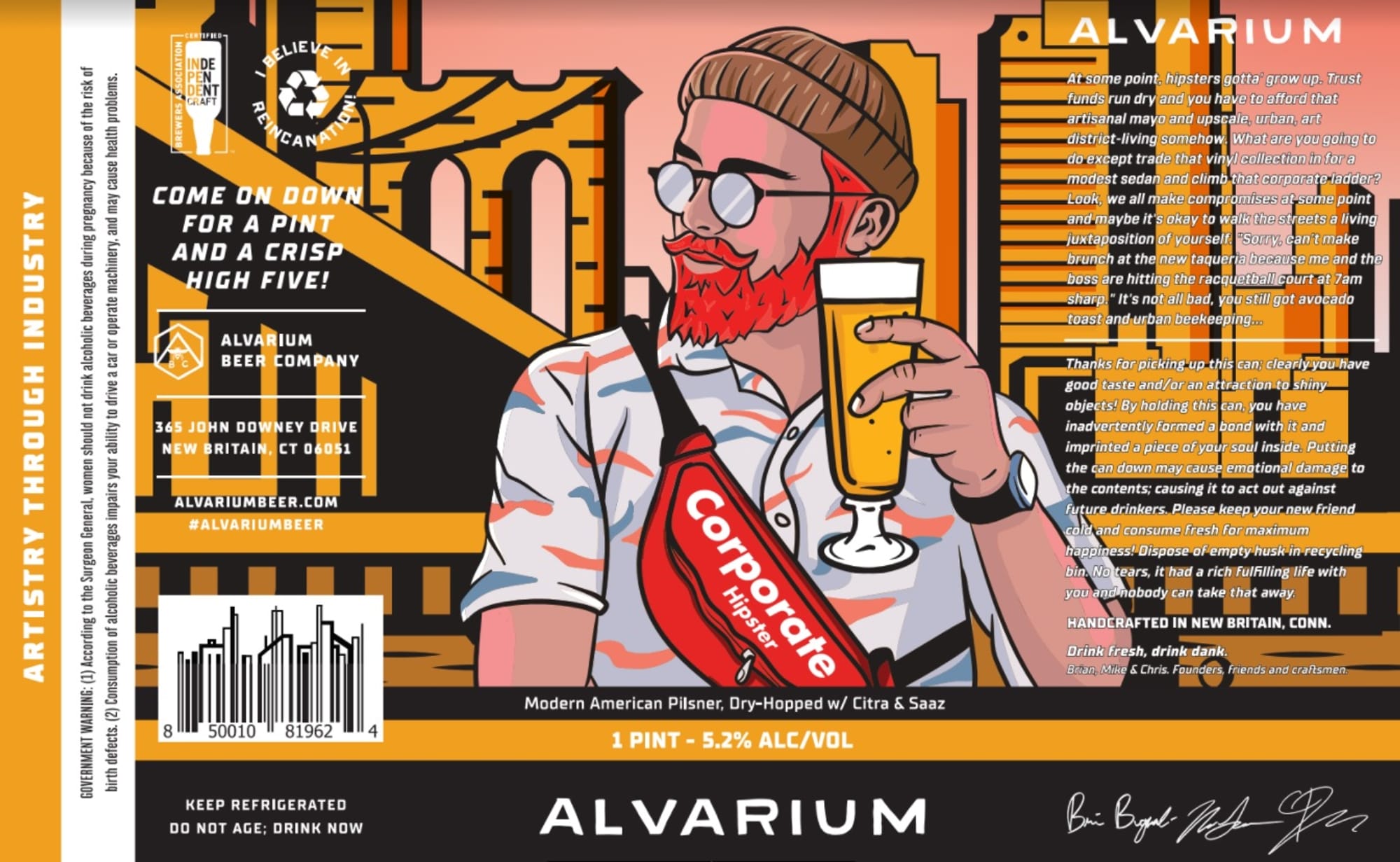 Come On Down by Alvarium Beer Co. - beer label