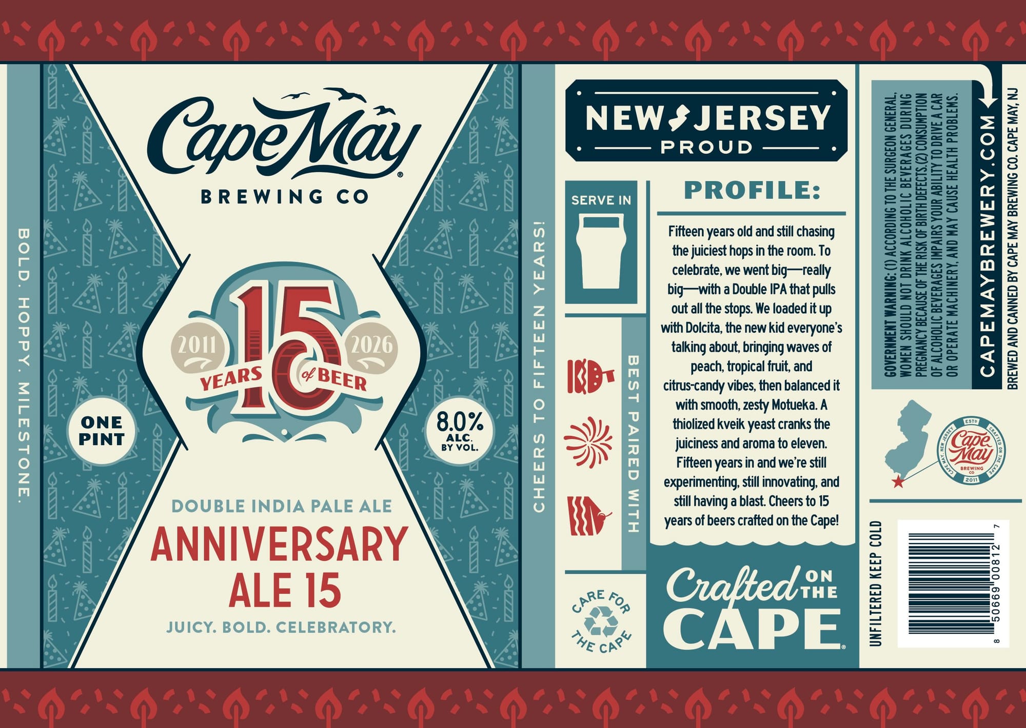 Anniversary Ale 15 by Cape May Brewing Co. - beer label