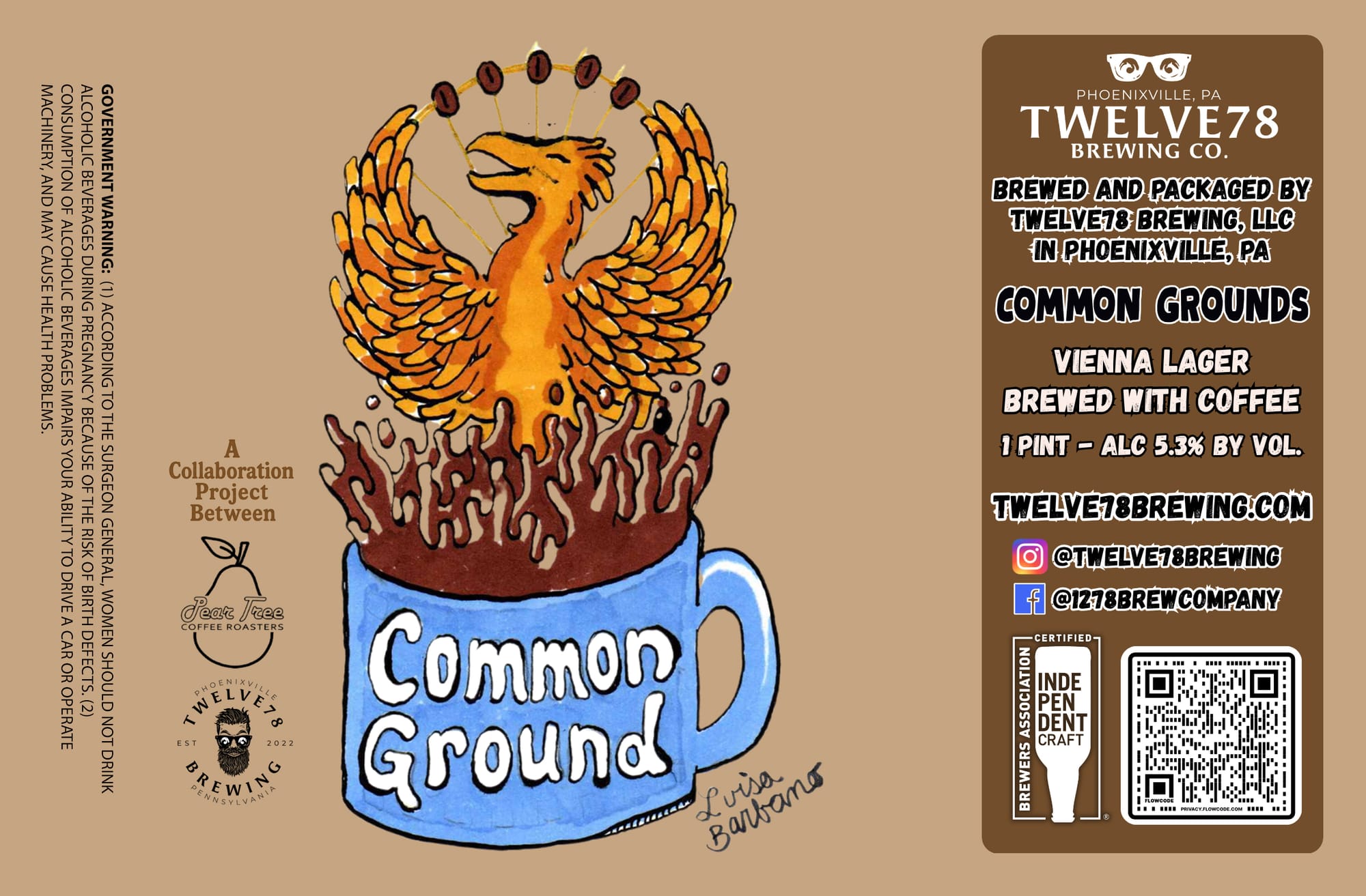 Common Grounds by Twelve78 Brewing Co. - beer label