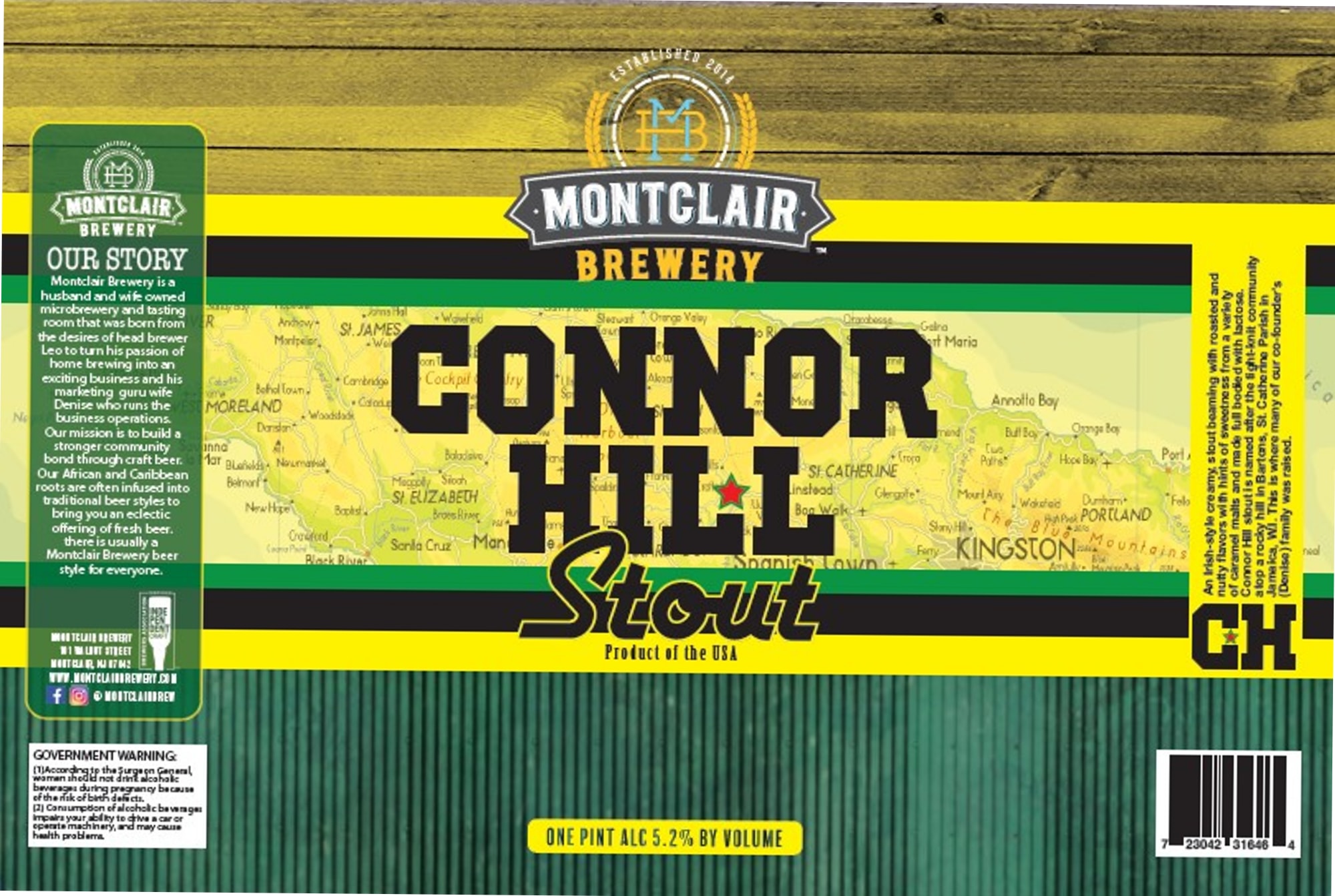 Connor Hill Stout by Montclair Brewery - beer label