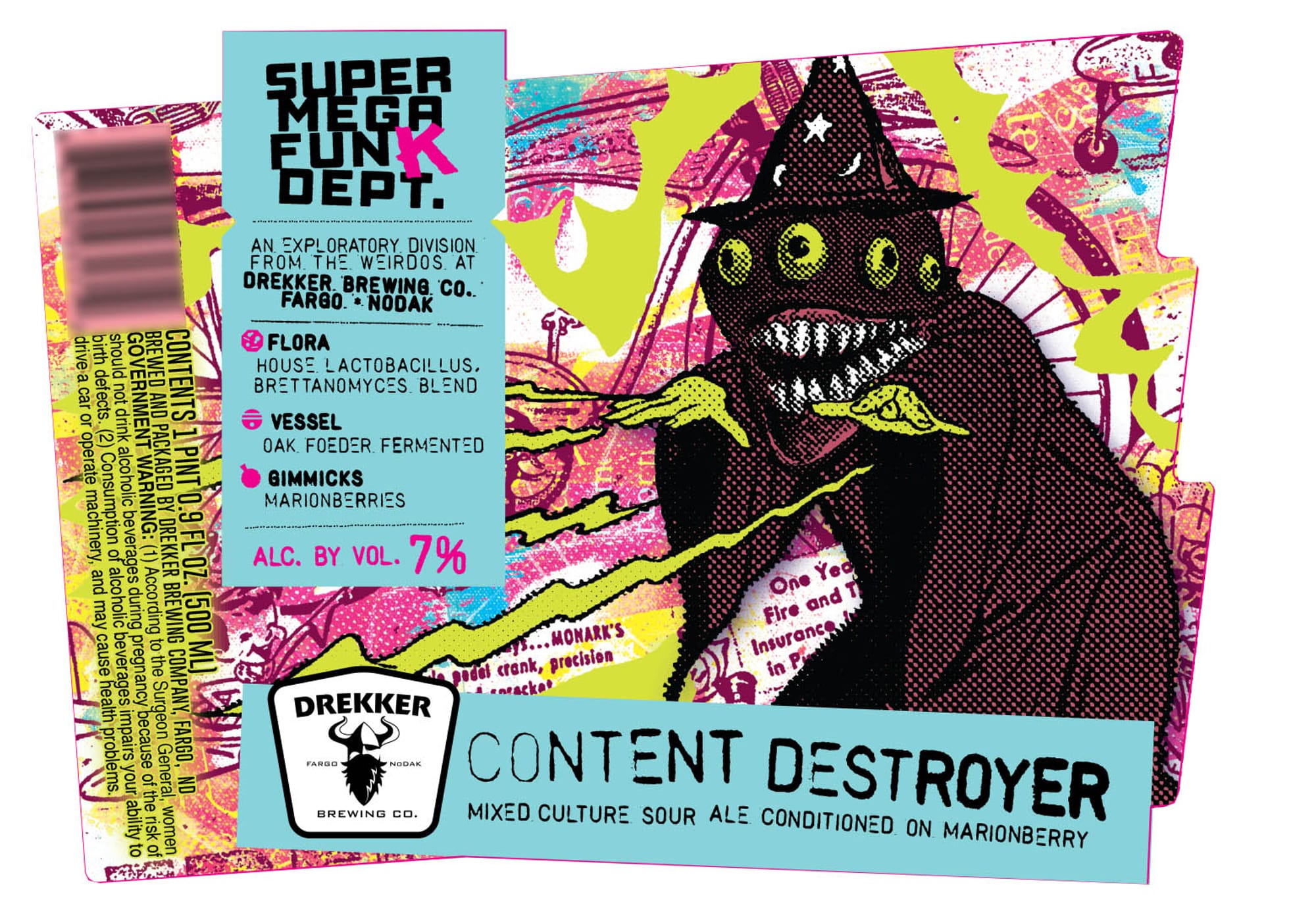 Content Destroyer by Drekkër Brewing Co. - beer label