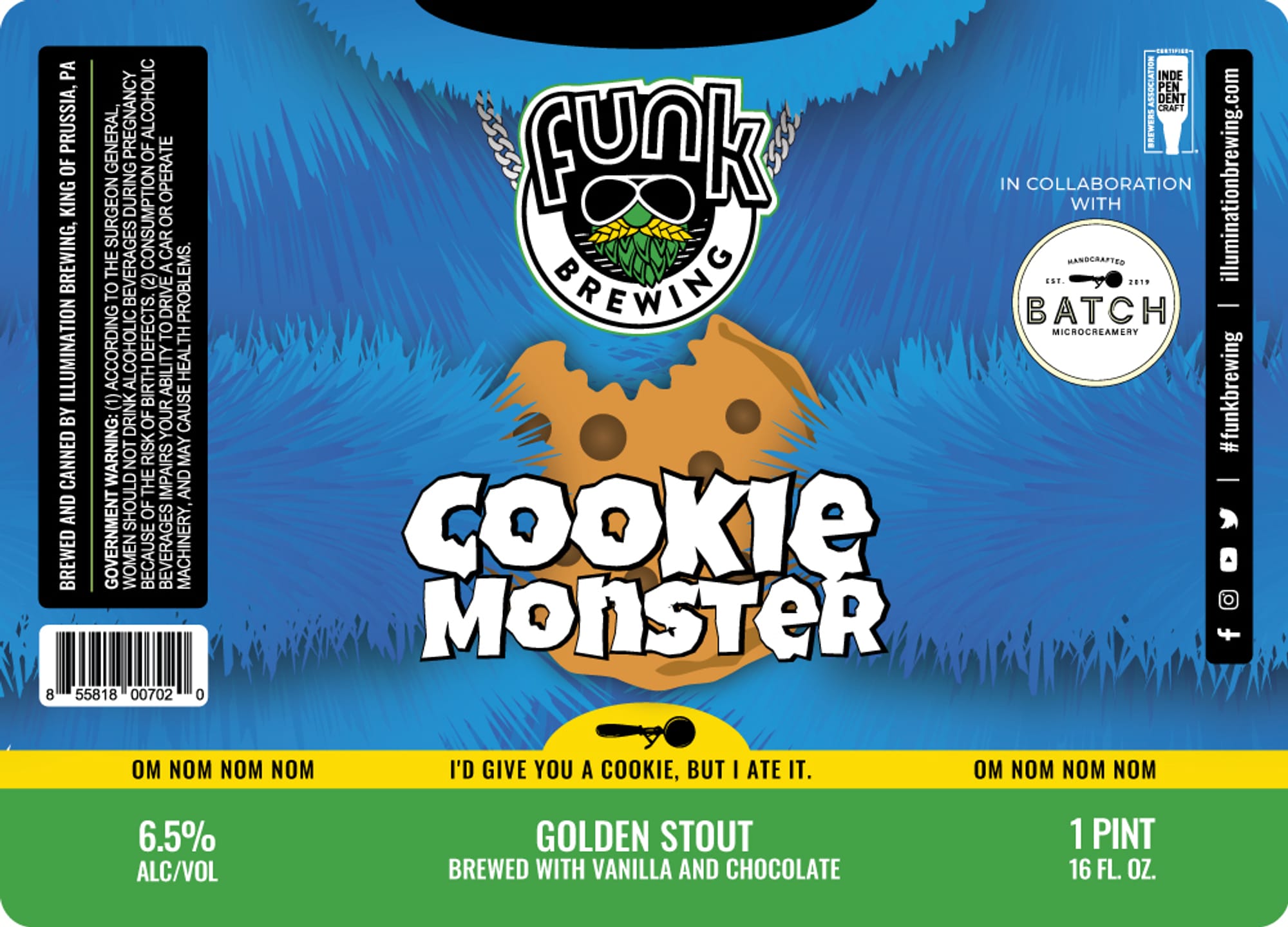 COOKIE MONSTER by FUNK - beer label