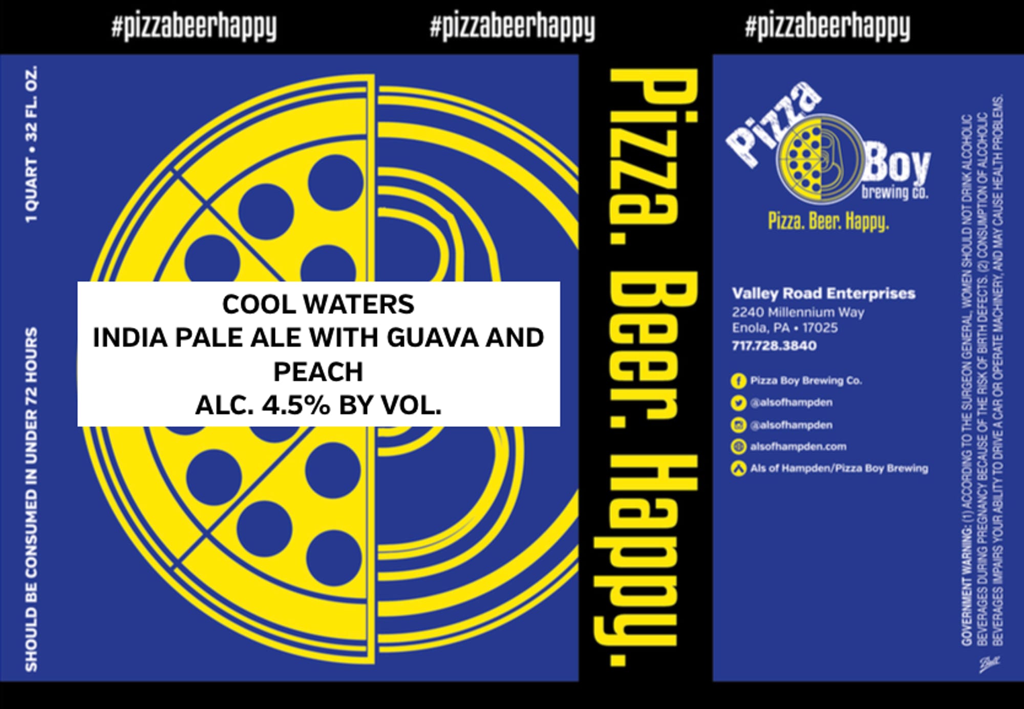 Cool Waters by Pizza Boy Brewing Co. - beer label
