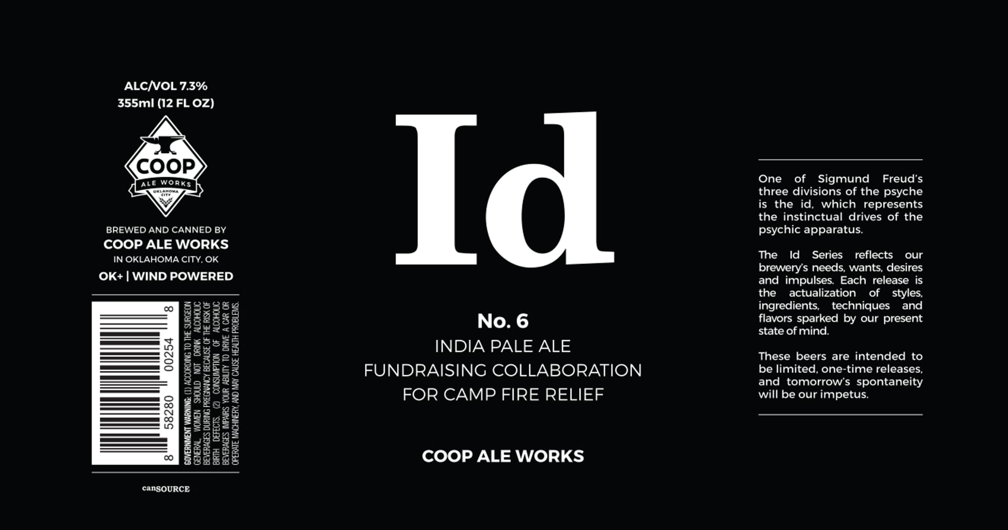 No. 6 Fundraising Collaboration India Pale Ale by Coop Ale Works - beer label