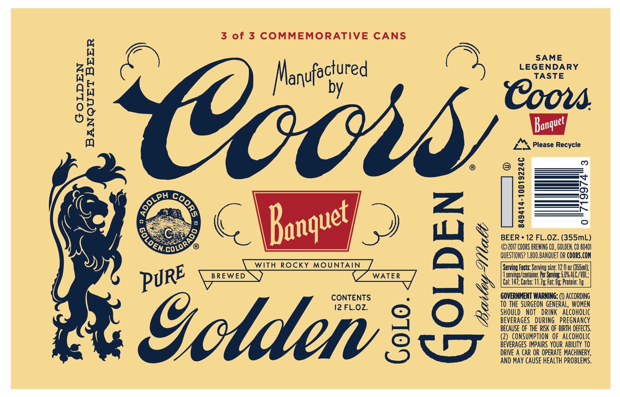 Coors Banquet by Coors Brewing Co. - beer label
