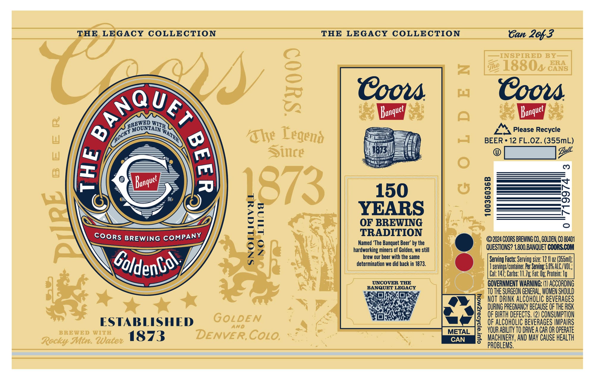 Coors Banquet Beer by Coors Brewing Company - beer label