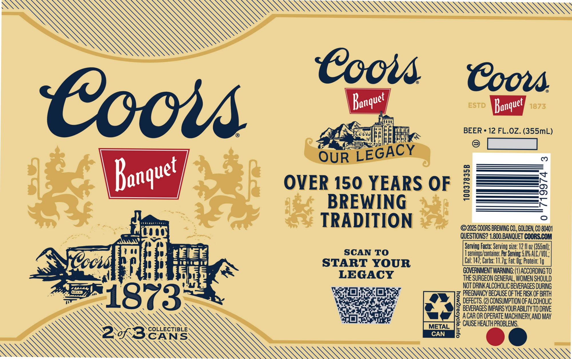Coors Banquet by Coors Brewing Co. - beer label