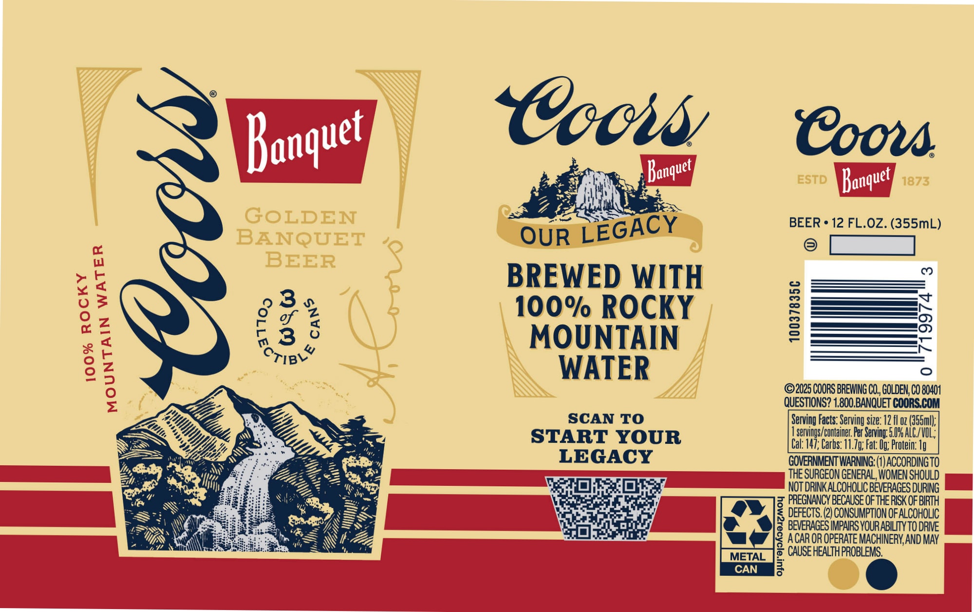 Coors Banquet by Coors Brewing Co. - beer label