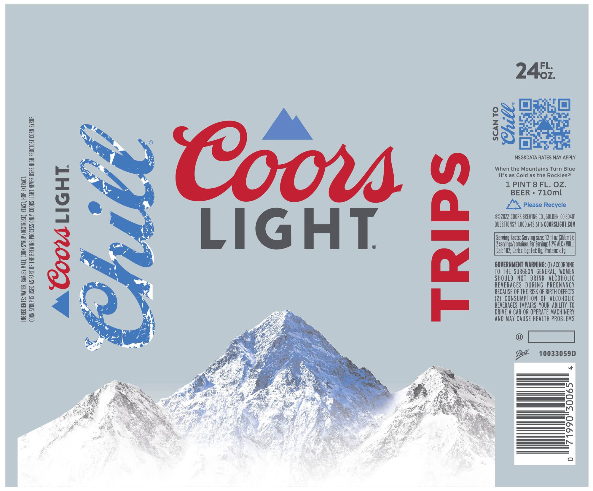 Coors Light by Coors Brewing Co. - beer label