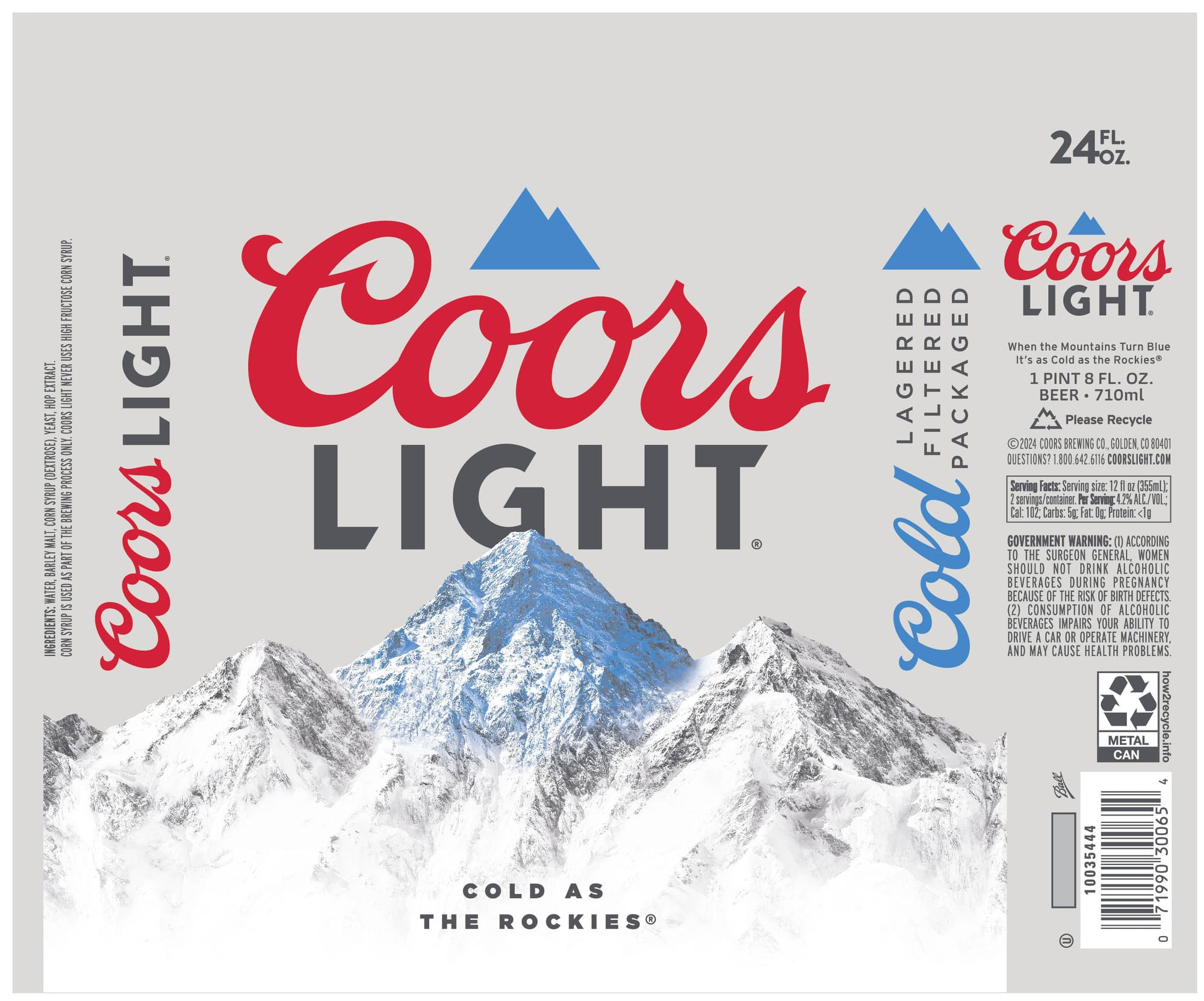 Coors Light by Coors Brewing Co. - beer label