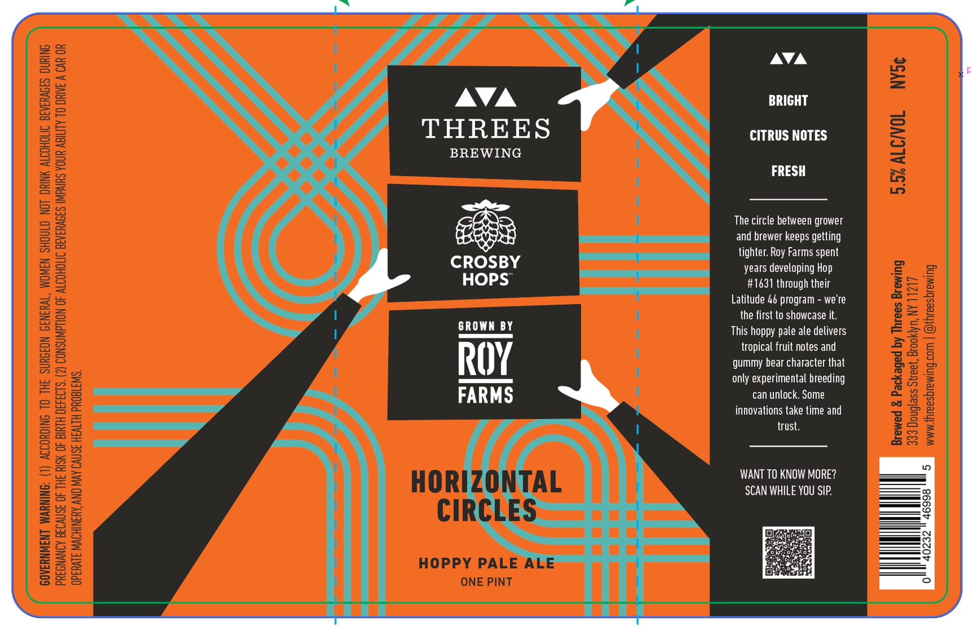 Bright by Threes Brewing - beer label