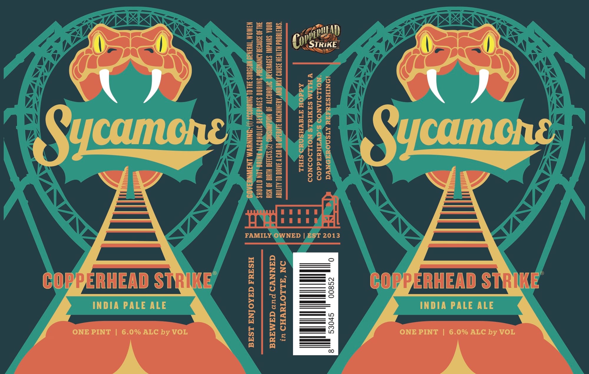 Copperhead Strike by Sycamore Brewing - beer label