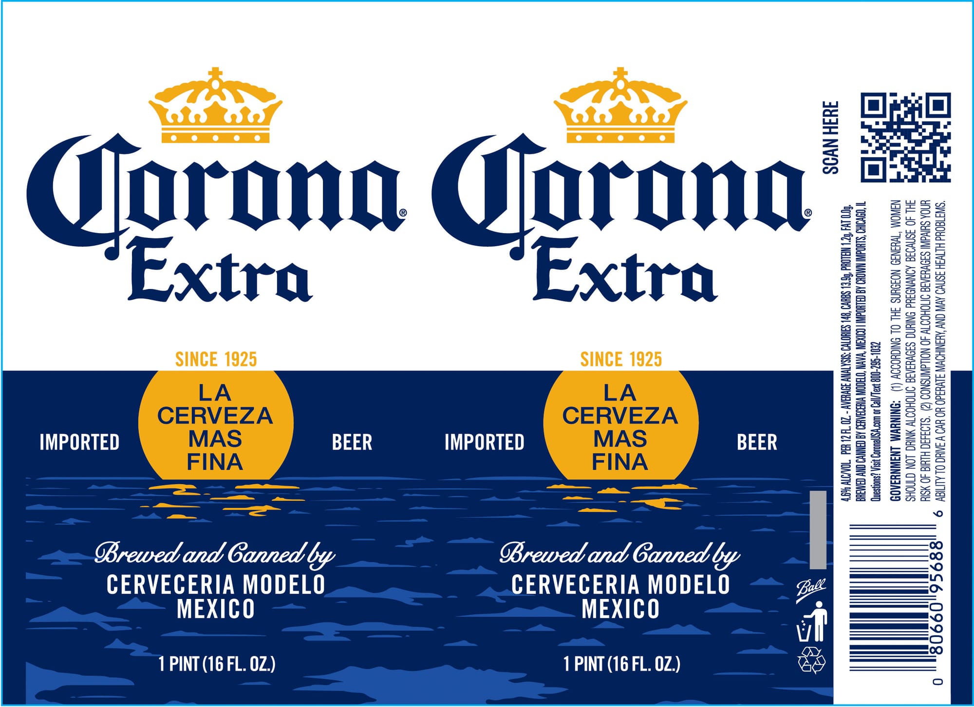 Corona Extra by Cerveceria Modelo - beer label