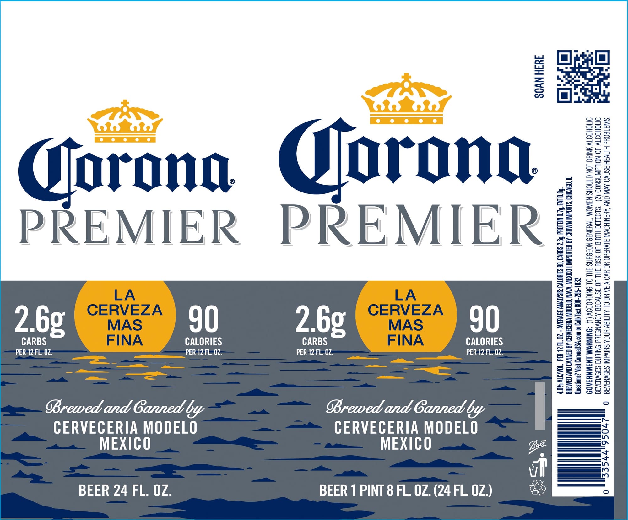 Corona Premier by Cerveceria Modelo - beer label