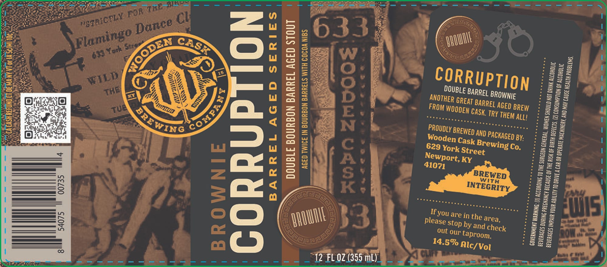 Corruption by Wooden Cask Brewing Co. - beer label