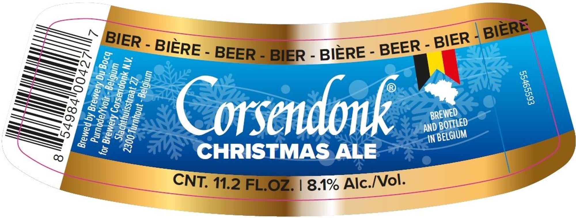Corsendonk Christmas Ale by Brouwerij Corsendonk - beer label