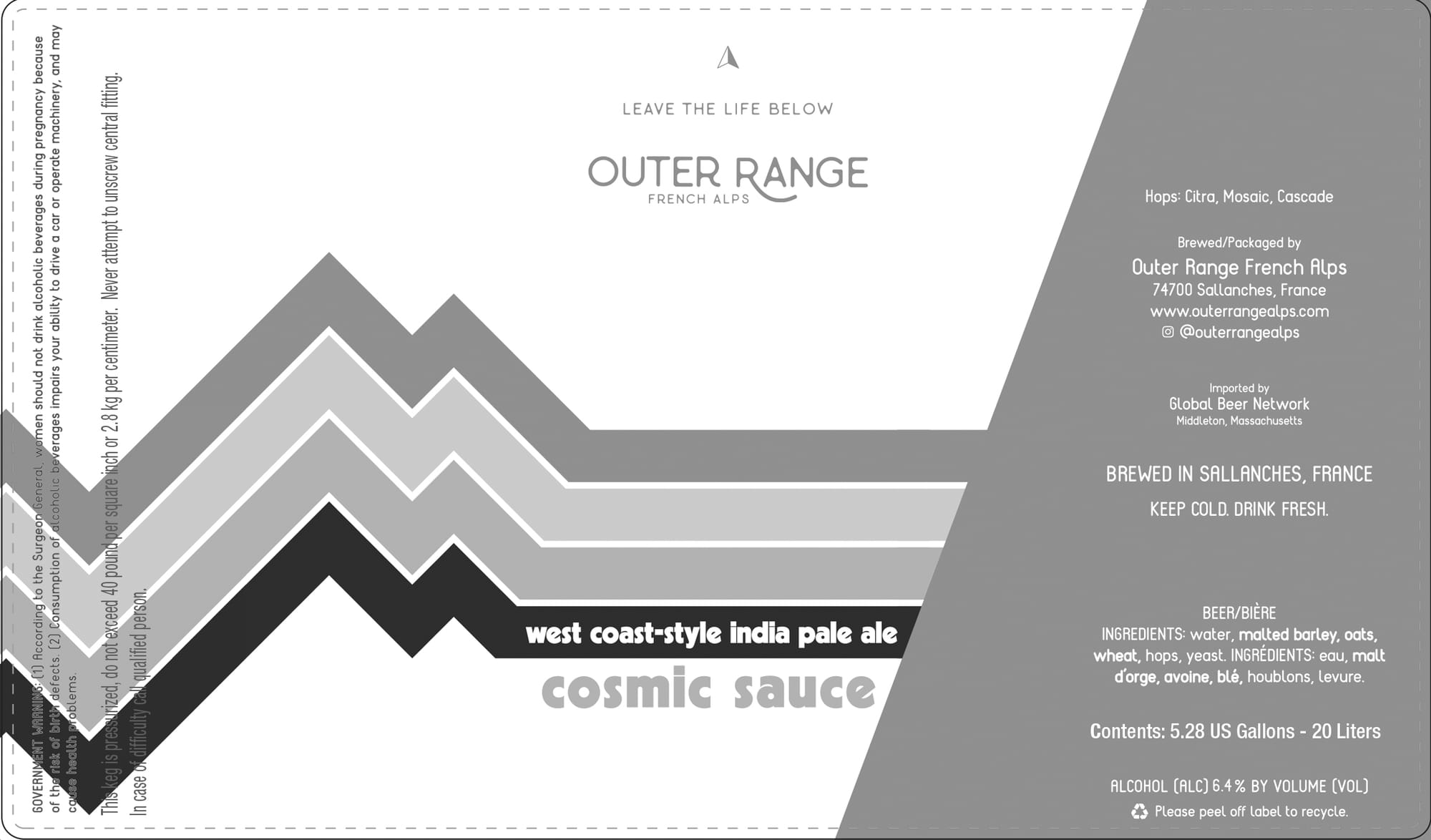 Cosmic Sauce by Outer Range - beer label