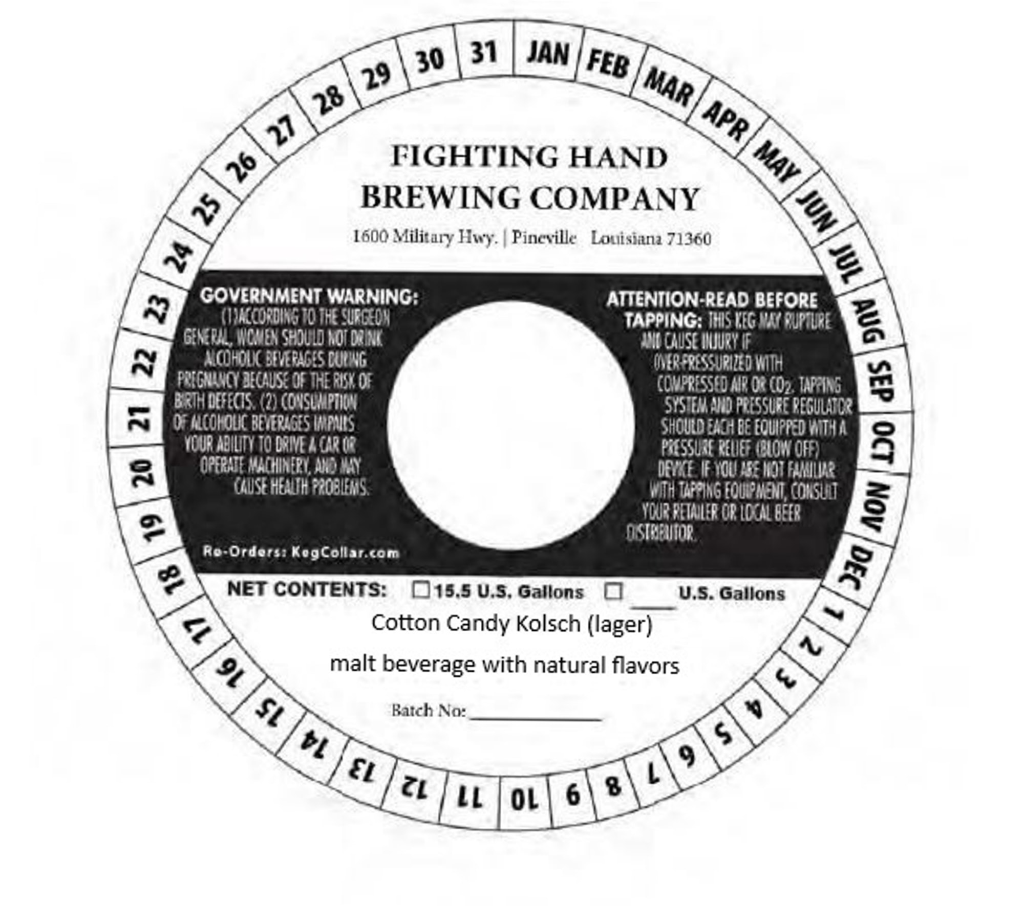 Cotton Candy Kolsch by Fighting Hand Brewing Company - beer label