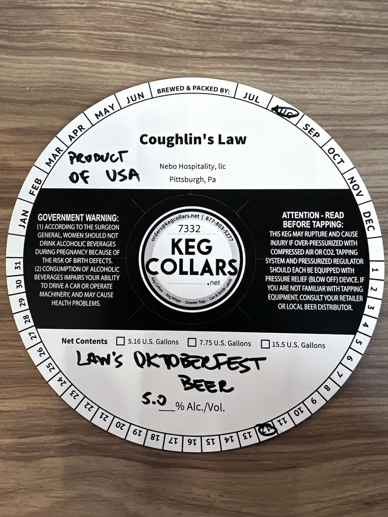 Coughlin’s Law Oktoberfest by Nebo Hospitality - beer label