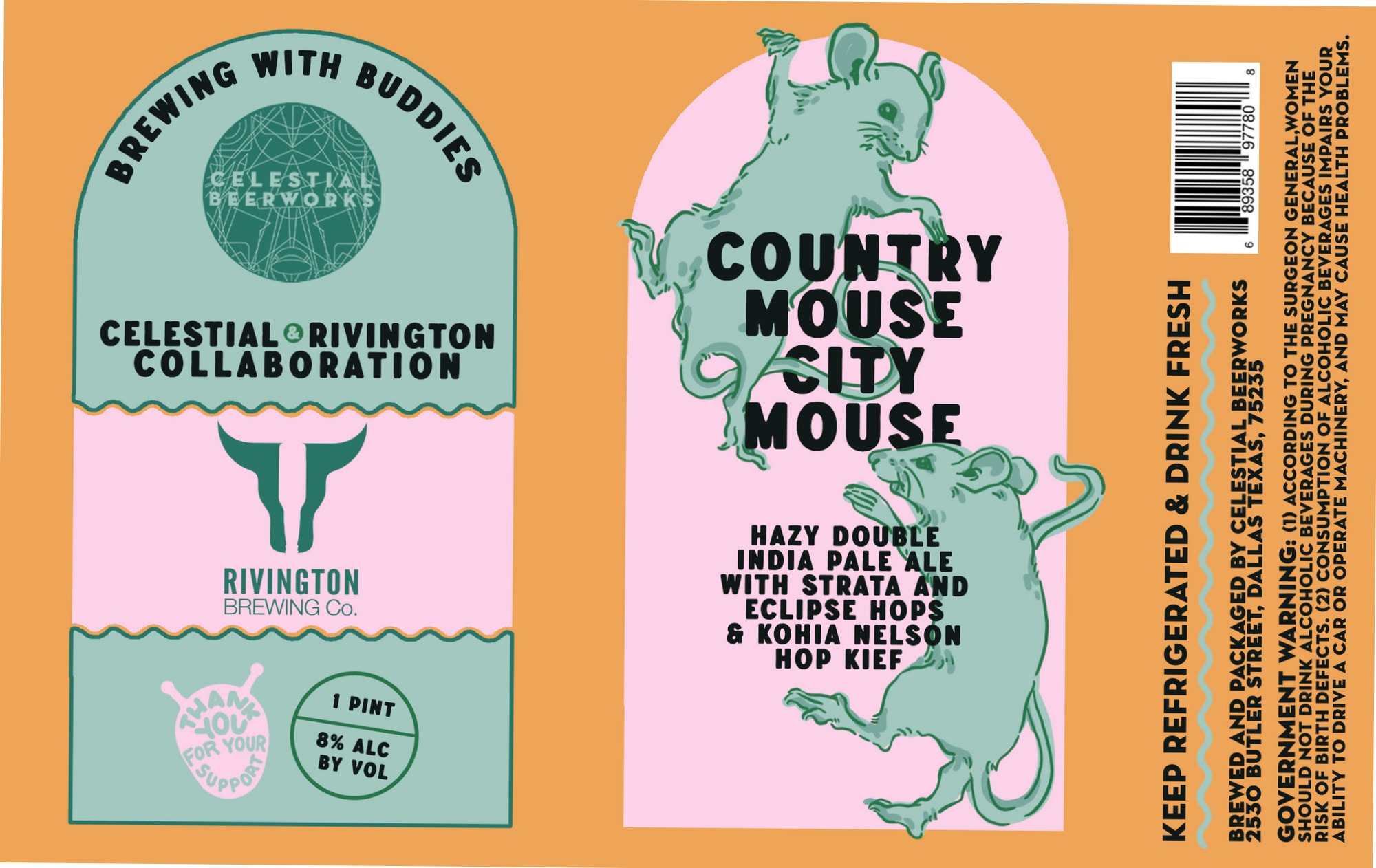 Country Mouse City Mouse by Celestial Beerworks - beer label
