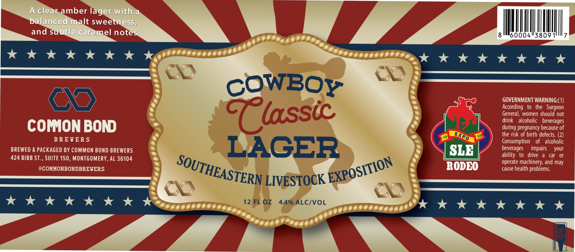 Cowboy Classic Lager by Common Bond Brewers - beer label