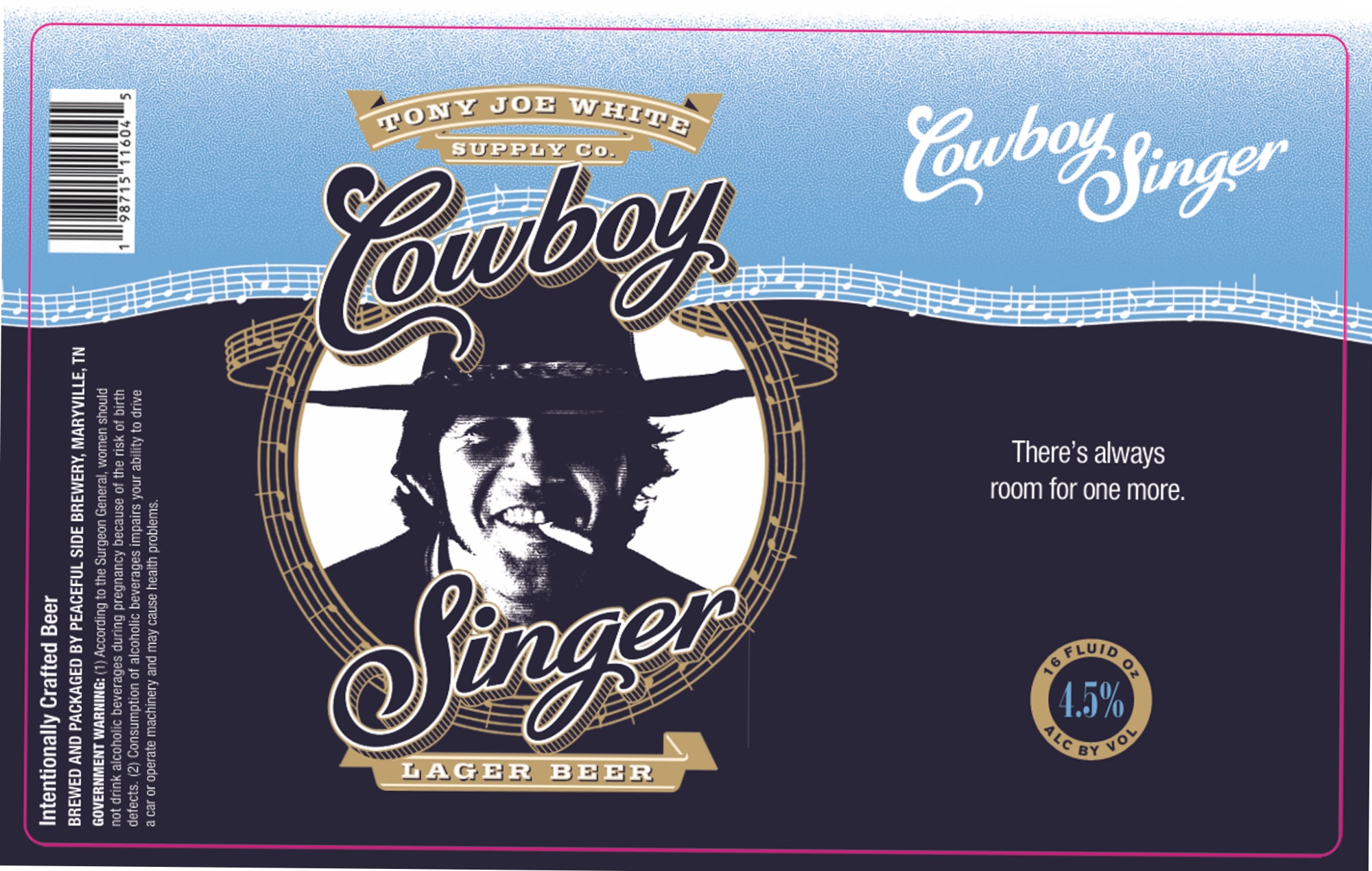 Cowboy Singer by Peace Side Brewery - beer label