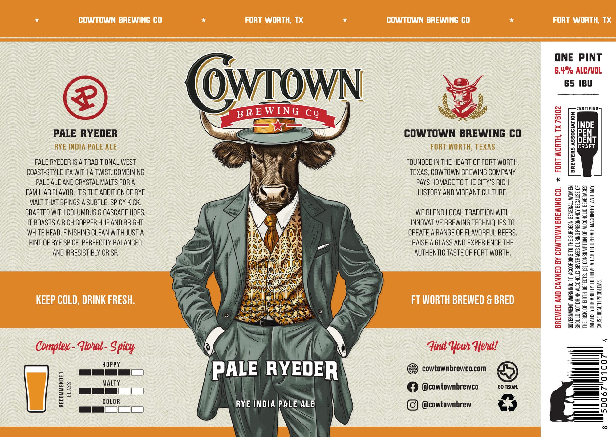 Pale Ryder by Cowtown Brewing Co. - beer label