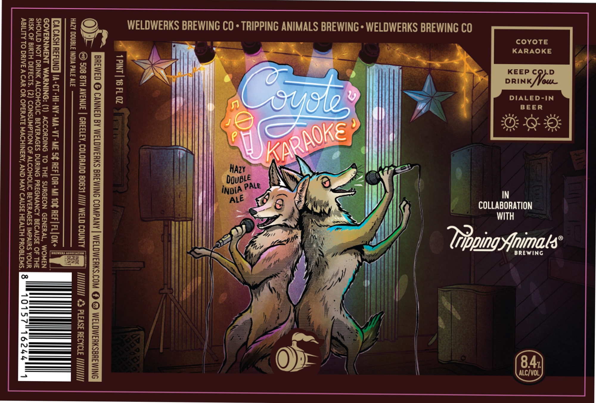 Coyote Karaoke by Weldwerks Brewing - beer label