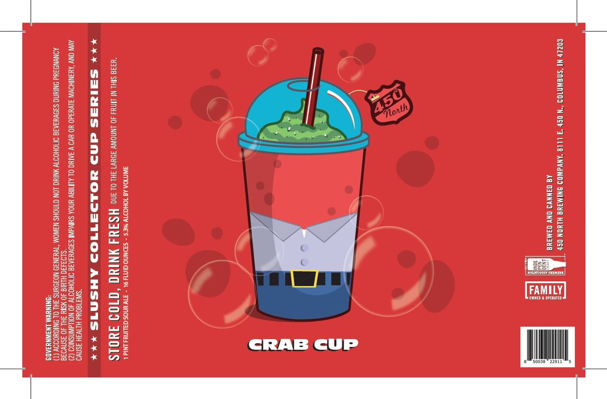 Crab Cup by 450 North Brewing Company - beer label