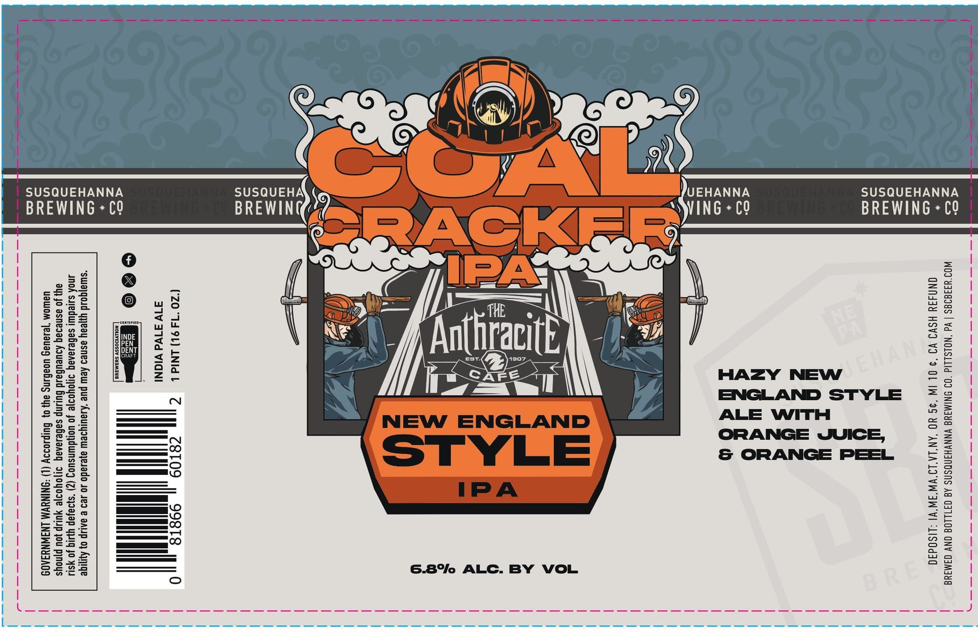 Cracker IPA by Susquehanna Brewing Co. - beer label