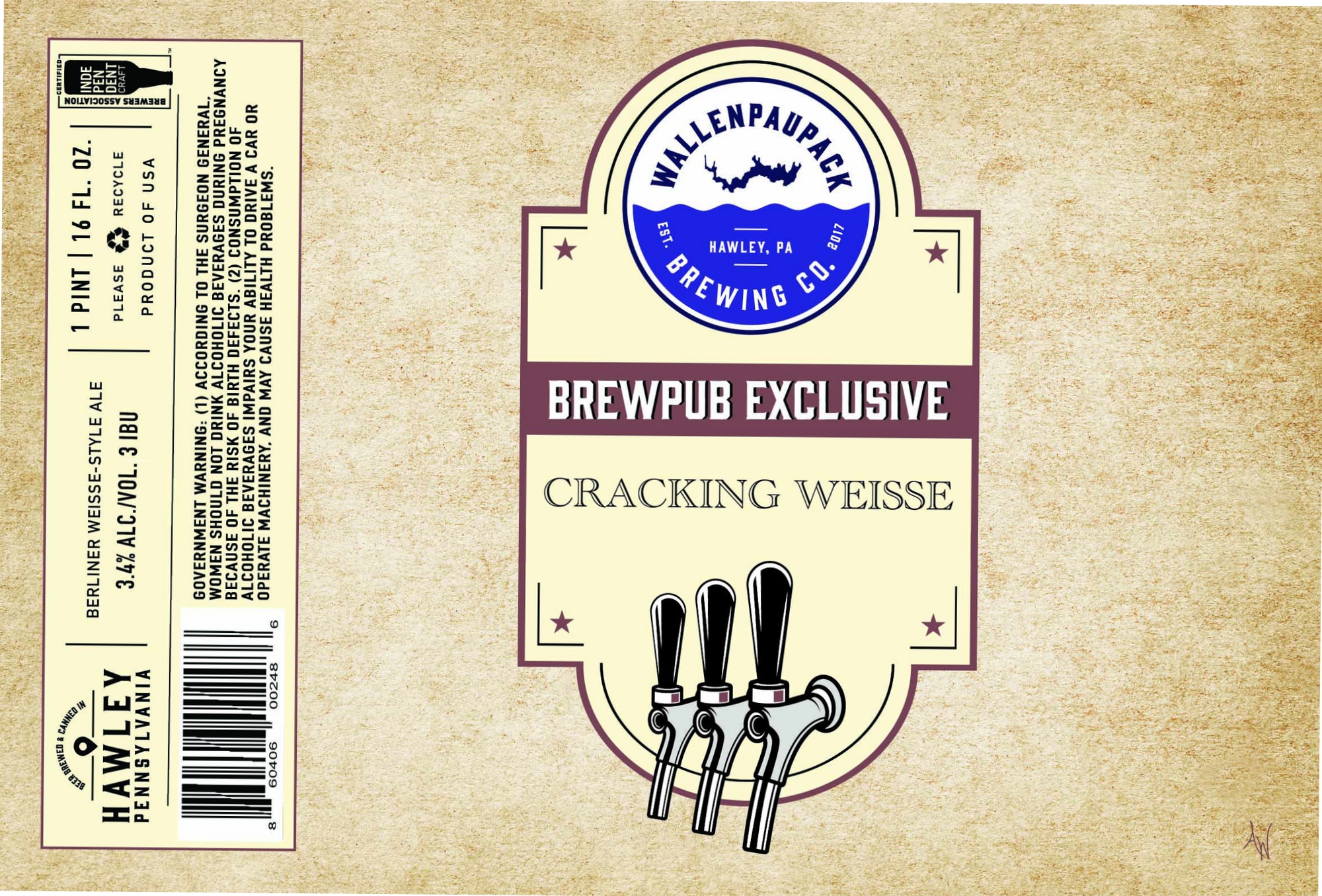 Crackling Weisse by Hawley Brewing Co. - beer label
