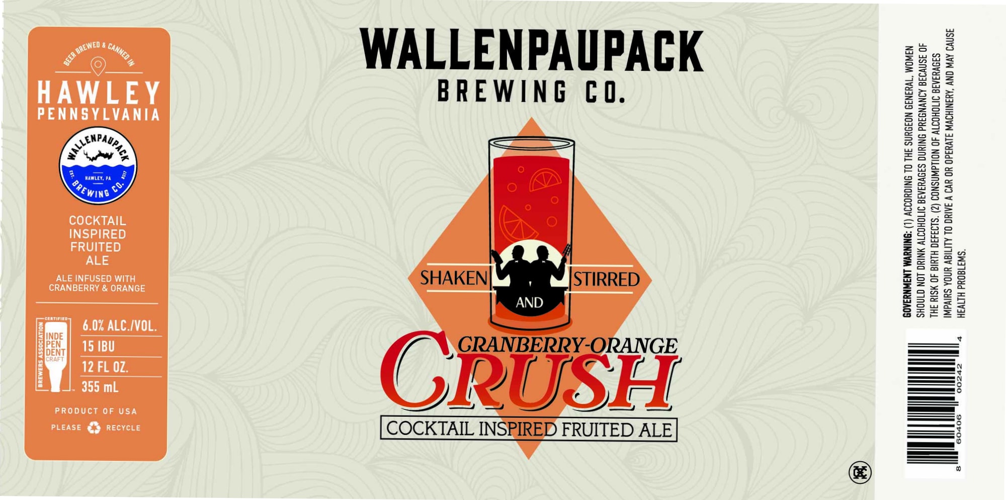 Cranberry-Orange Crush by Wallenpaupack Brewing Co. - beer label