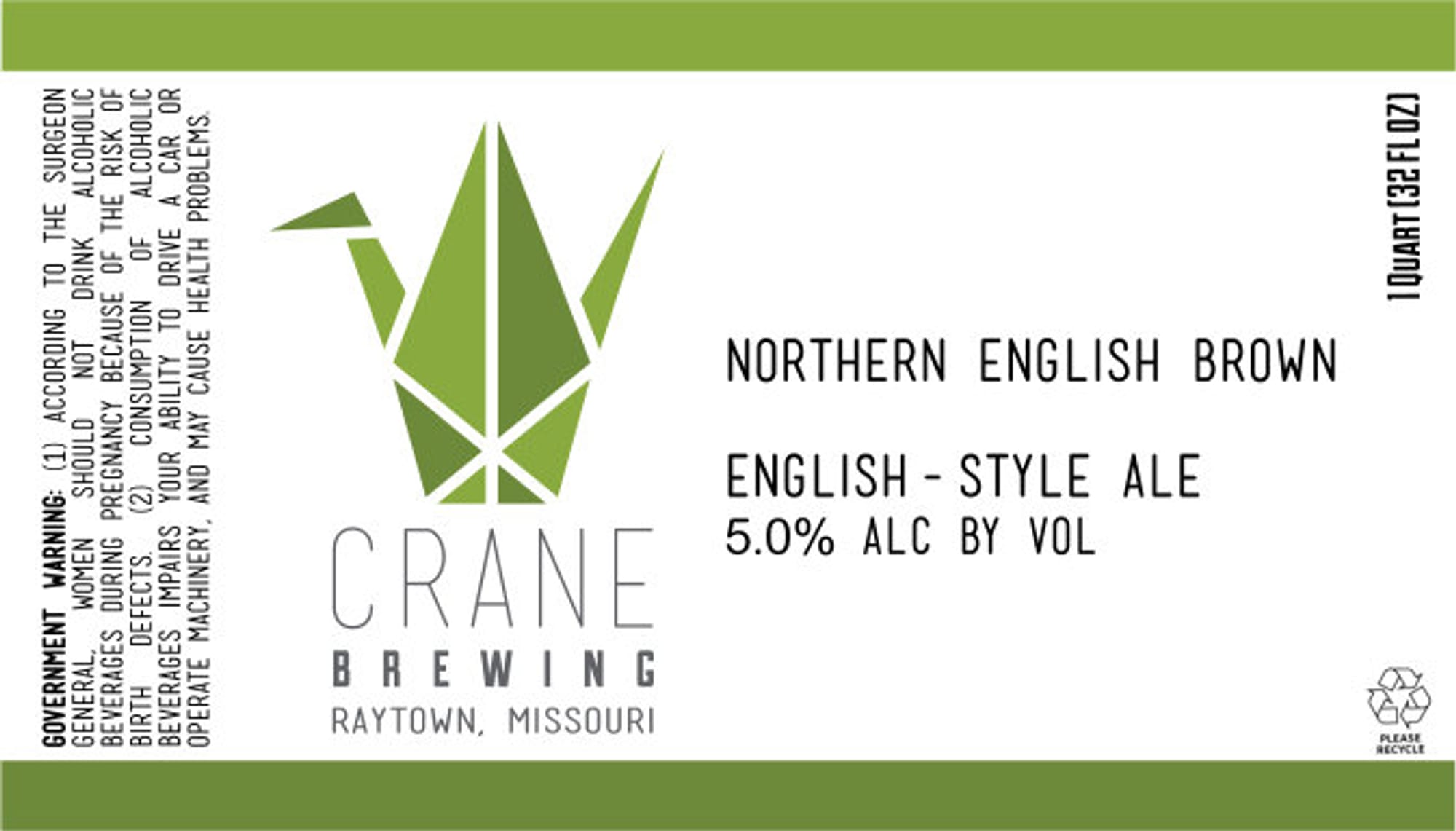Northern English Brown by Crane Brewing - beer label
