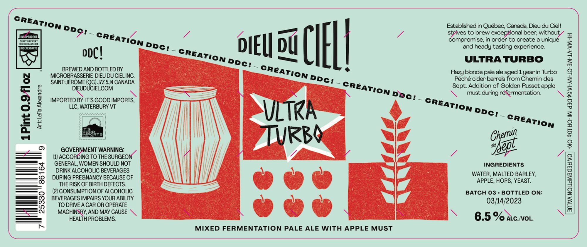 Création DDC! by Dieu du Ciel - beer label