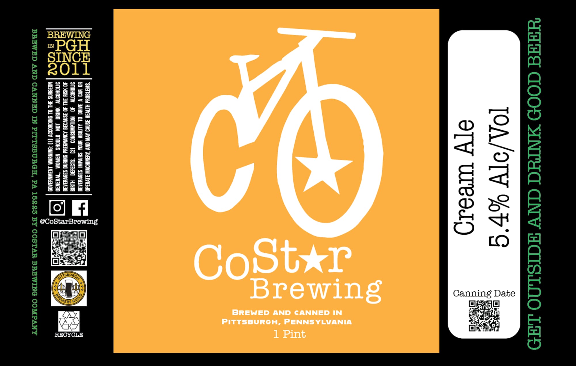 Cream Ale by CoStar Brewing - beer label