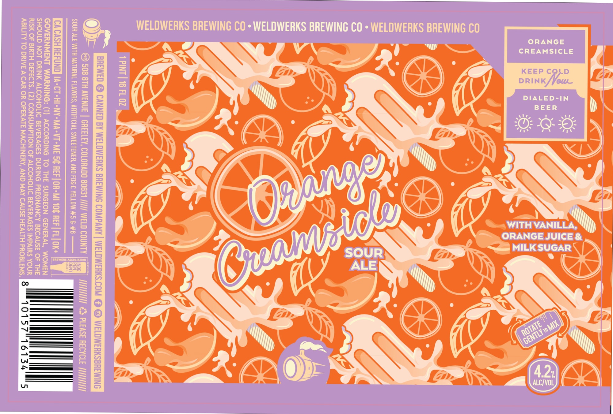 Creamsicle by WeldWerks Brewing Co. - beer label